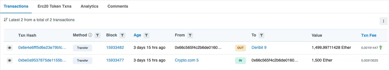 Crypto.com transfers to exchanges